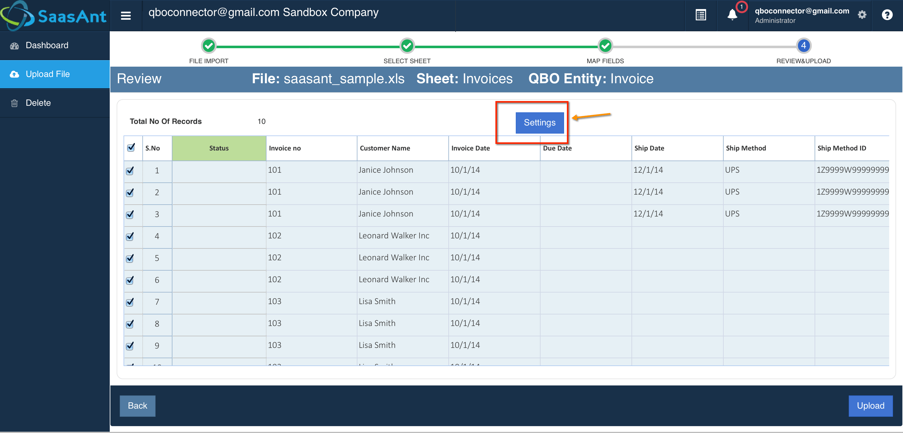 Import your Invoices into Quickbooks with flexible Validation SaasAnt